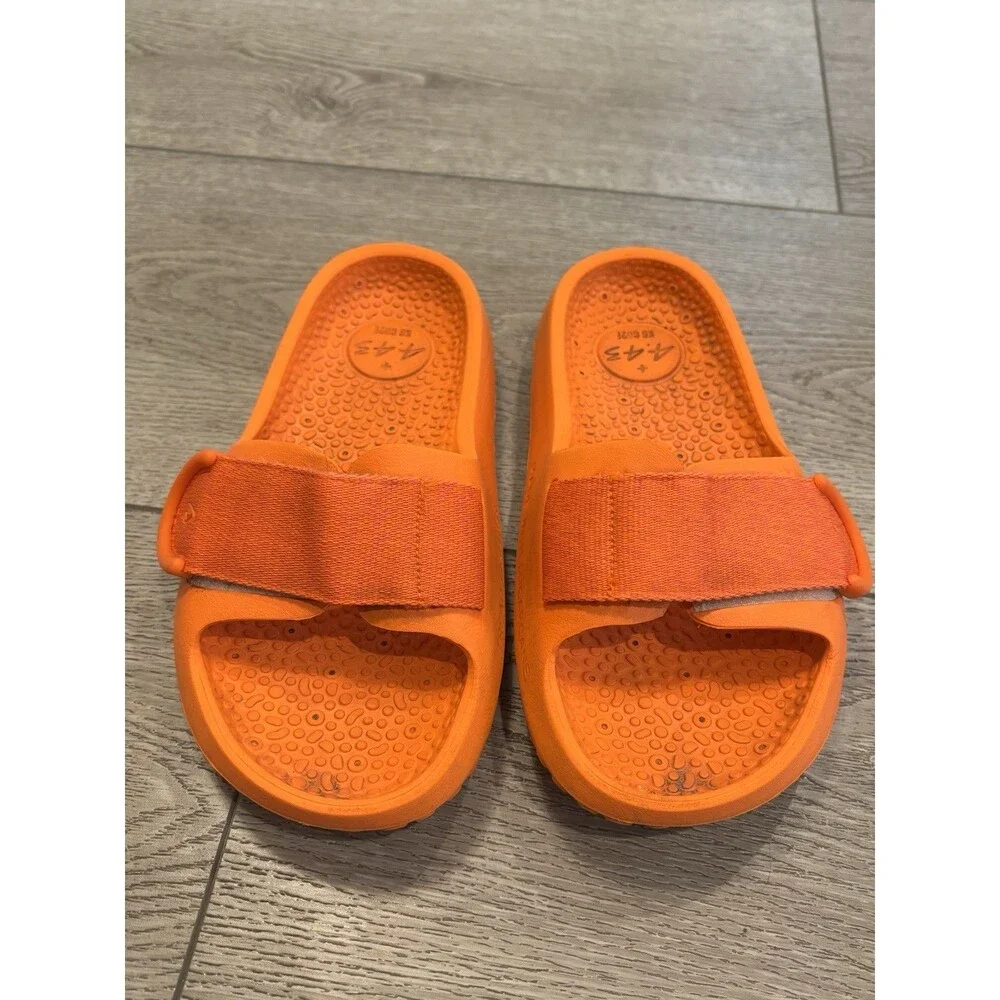 Allbirds Sugar Slider Slide Sandals Orange Eco Friendly Kids Size 3‎ Summer Swim